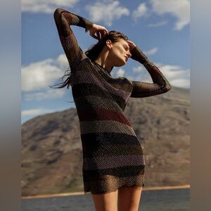 H&M Studio beaded long sleeve mini dress